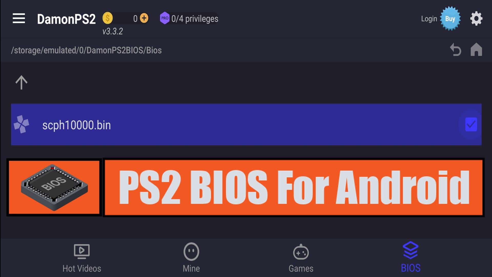bios for ps2 emulator for android